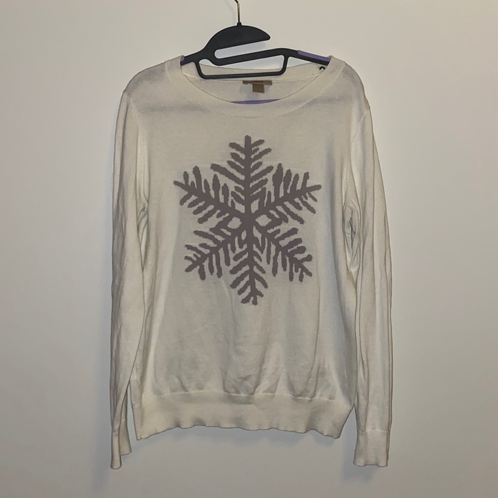 EUC Loft Snowflake Lightweight Sweater - Size Large